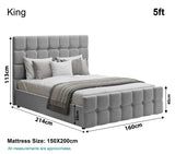 Square Ottoman Storage Bed - Velvet Ottoman Bed Frame
