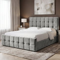 Square Ottoman Storage Bed - Velvet Ottoman Bed Frame
