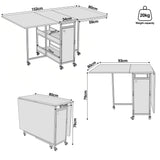 [Wooden Grey] Kitchen & Dining Furniture Sets dimension diagram showing 152cm width, 80cm depth, 76cm height