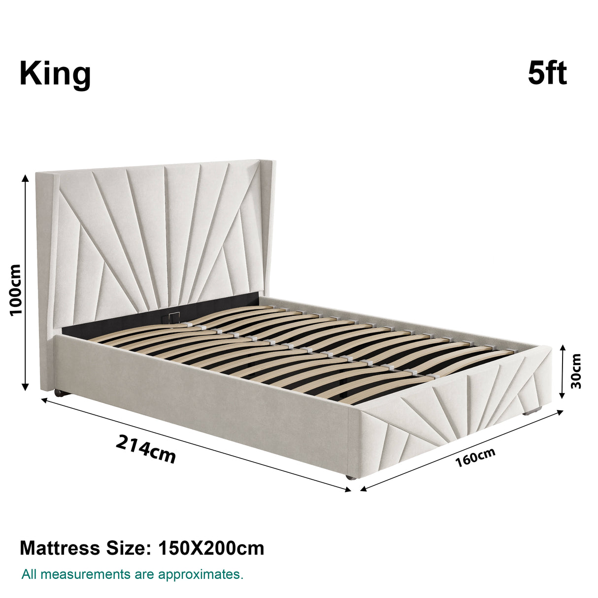 Velvet Ottoman Storage Bed - Sunrise Ottoman Bed Frame