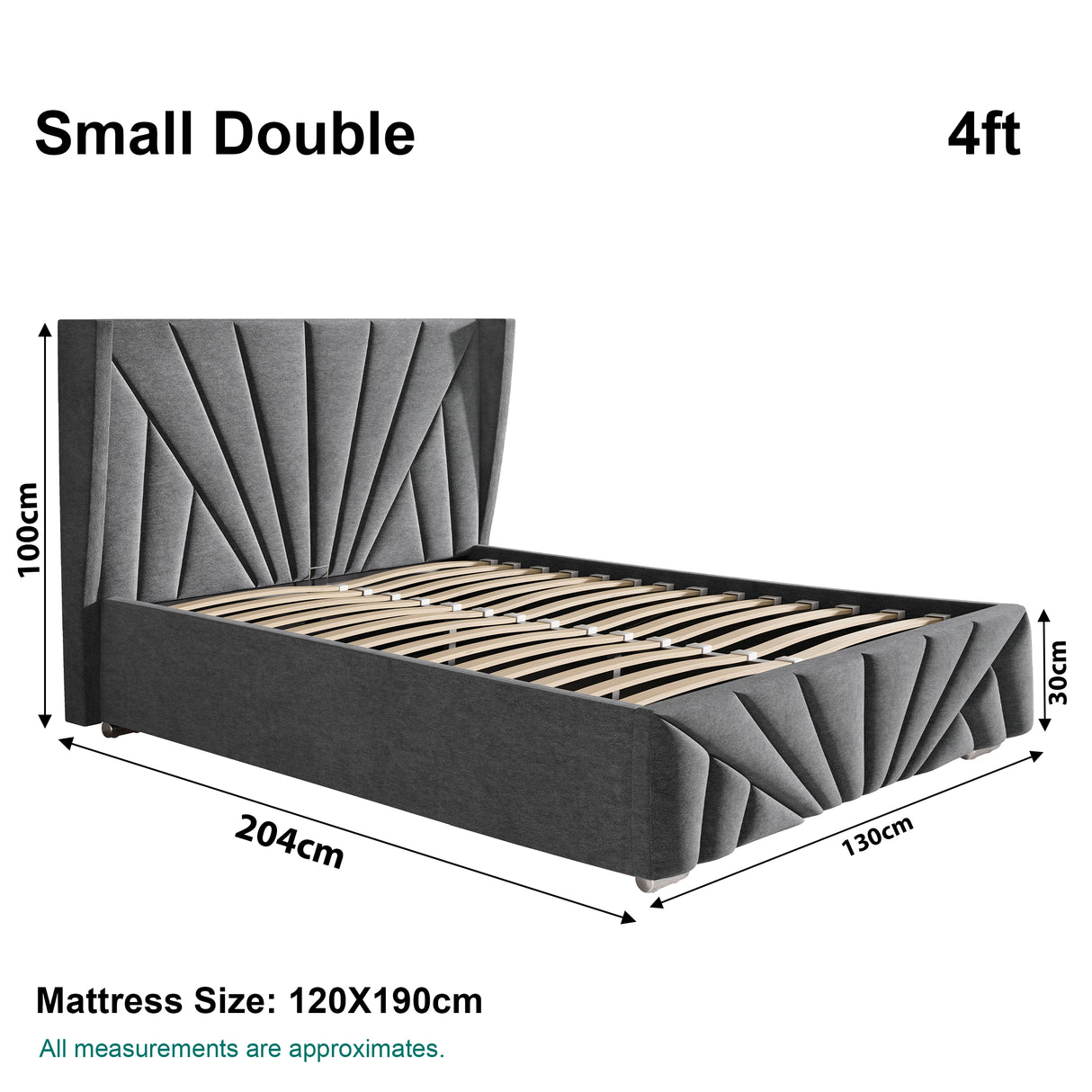 Velvet Ottoman Storage Bed - Sunrise Ottoman Bed Frame