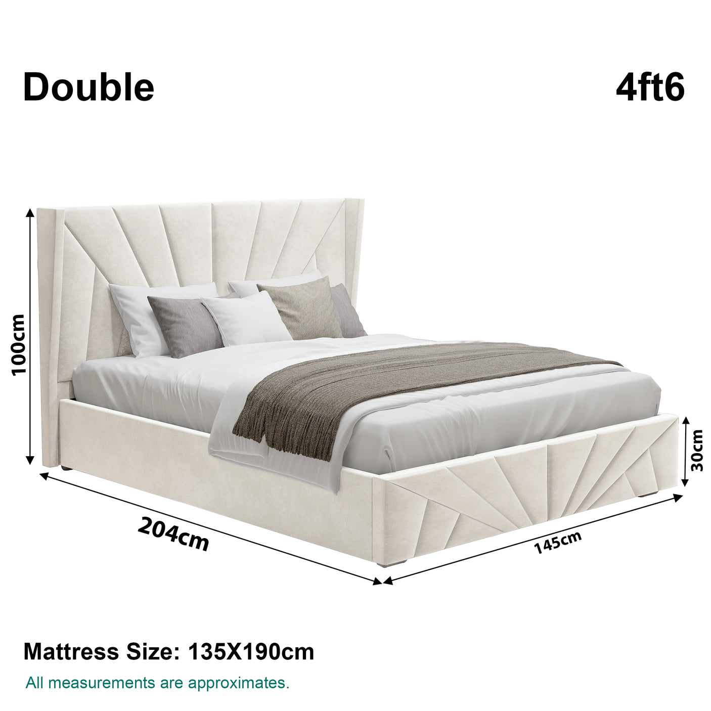 Velvet Ottoman Storage Bed - Sunrise Ottoman Bed Frame