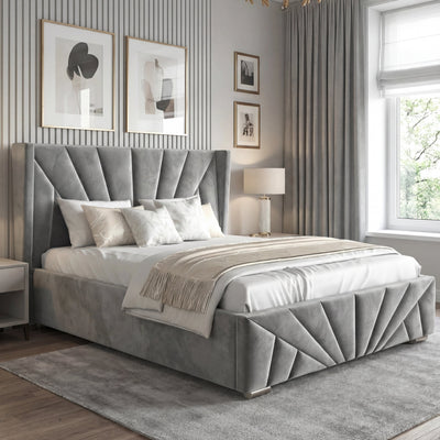 Velvet Ottoman Storage Bed - Sunrise Ottoman Bed Frame