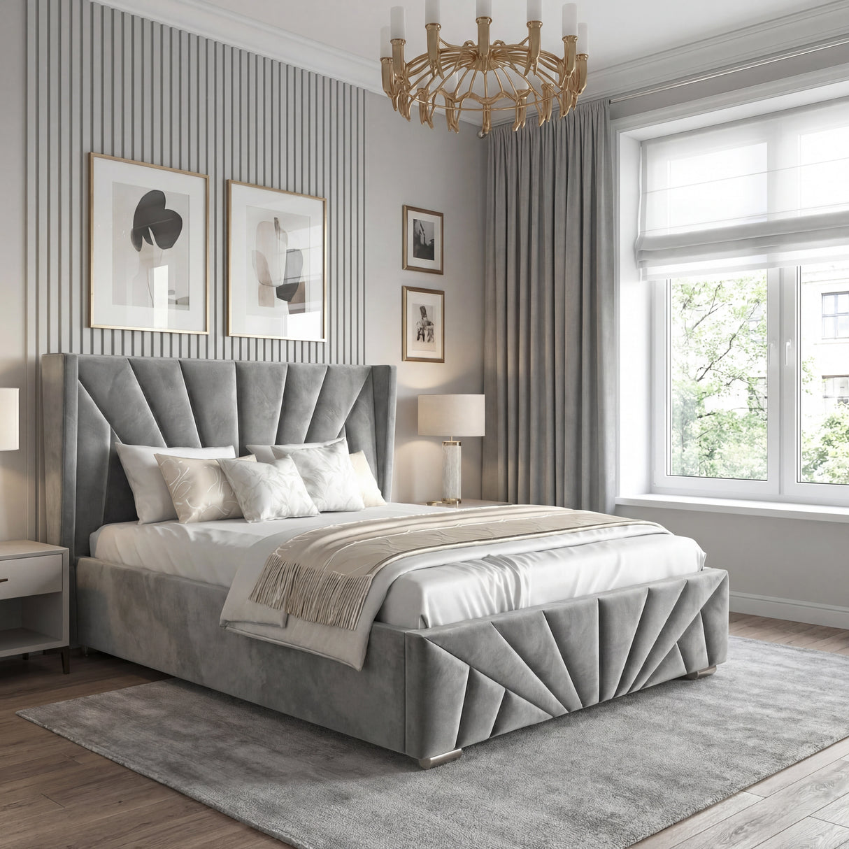 Velvet Ottoman Storage Bed - Sunrise Ottoman Bed Frame