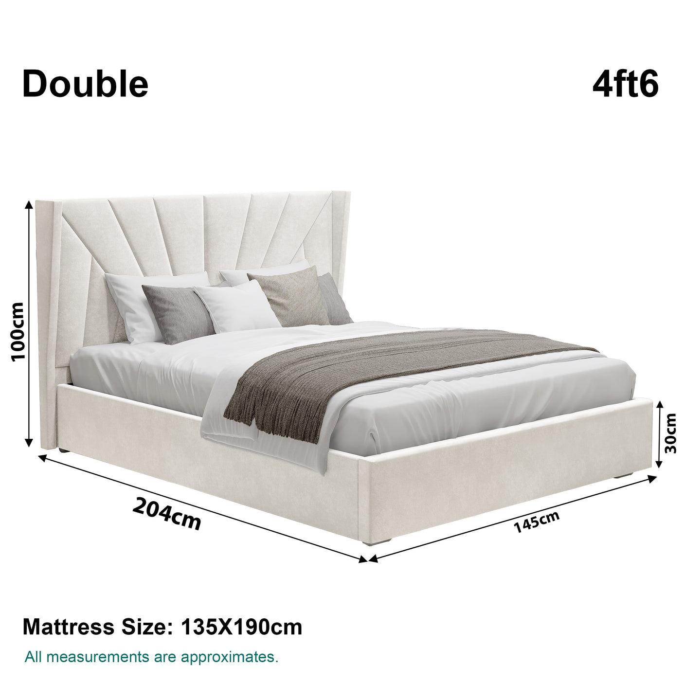 Sunrise Ottoman Storage Bed - Velvet Ottoman Bed Frame