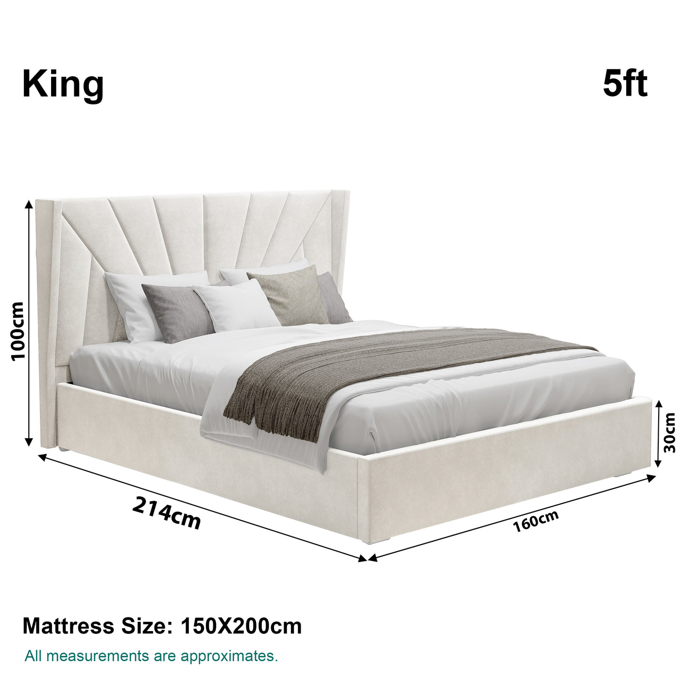 Sunrise Ottoman Storage Bed - Velvet Ottoman Bed Frame