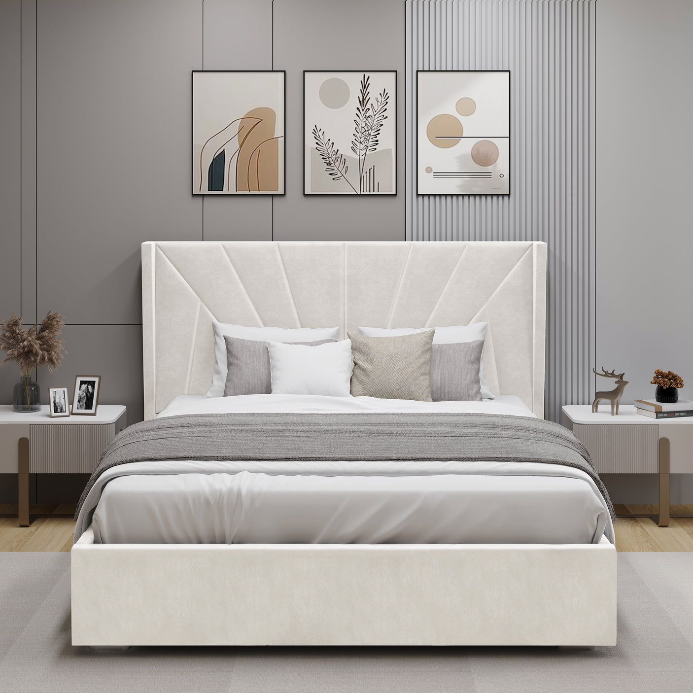 Sunrise Ottoman Storage Bed - Velvet Ottoman Bed Frame