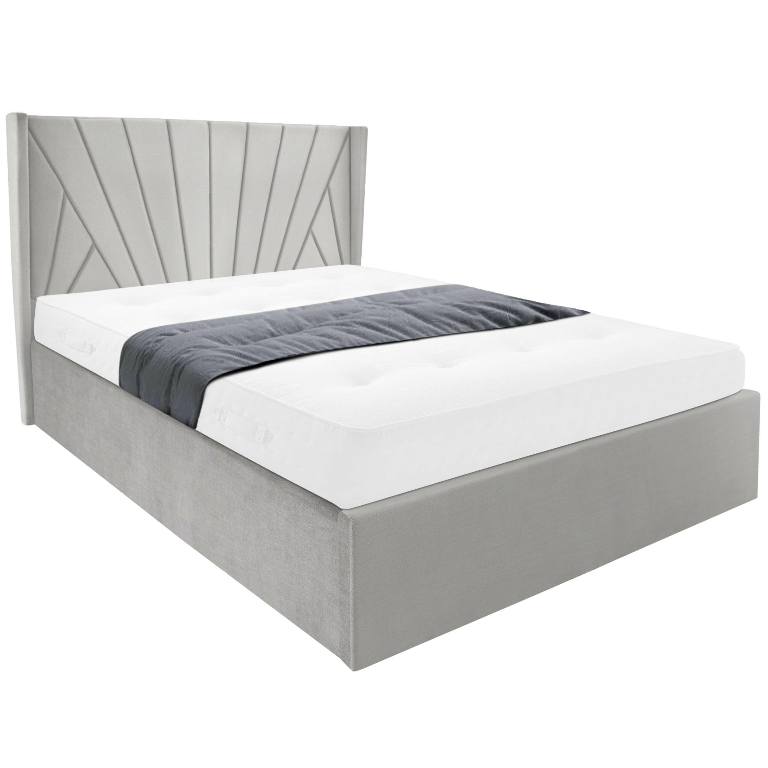 Super king ottoman bed with mattress, providing ample storage and luxurious comfort.