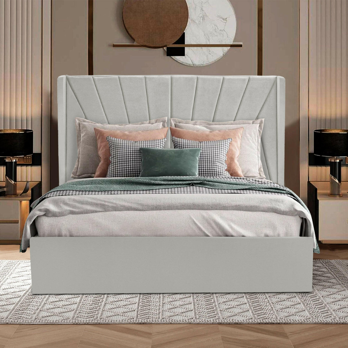 Super king ottoman bed with lift-up storage for spacious and organized storage solution