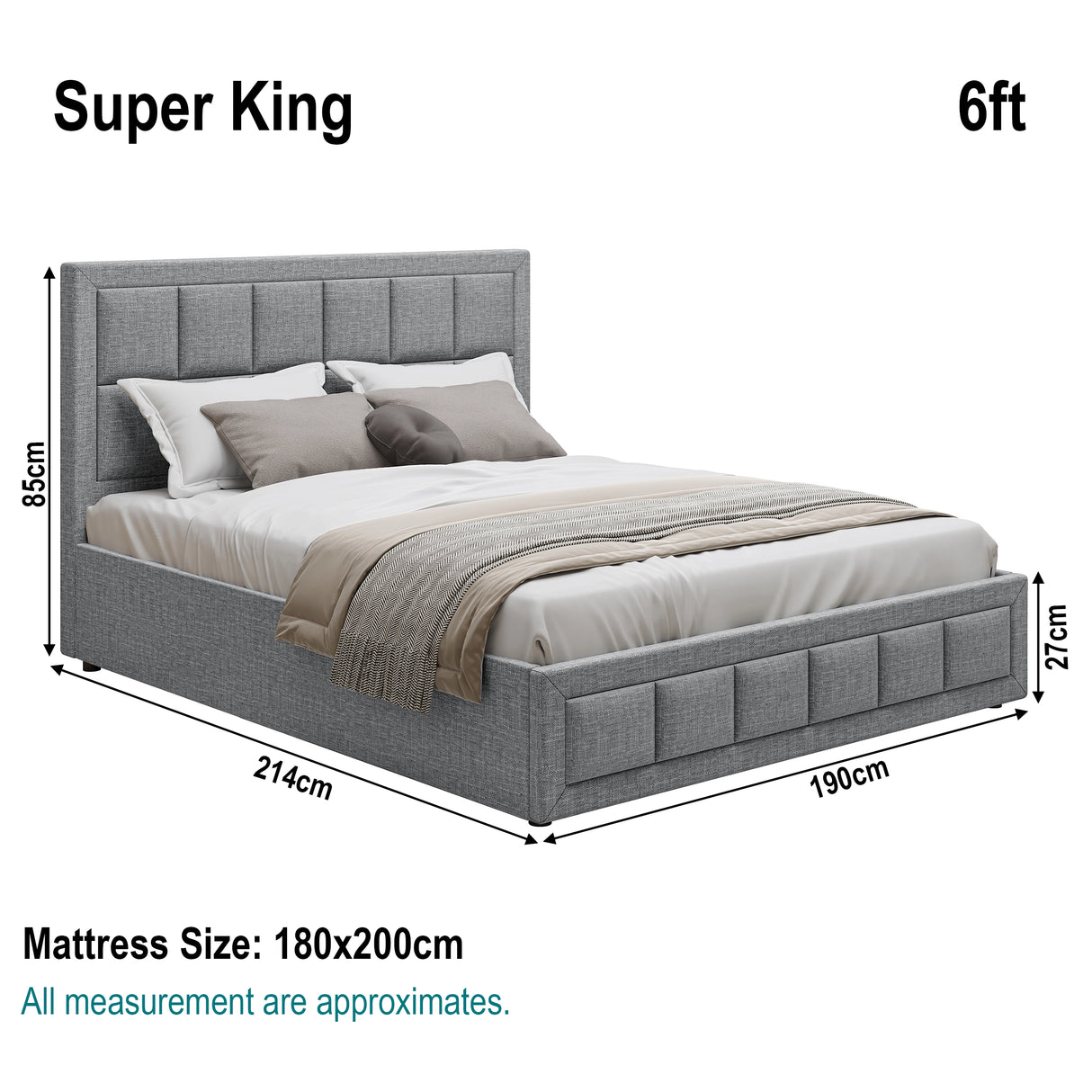 Blisswood Super King Size Ottoman Bed Frame With Storage