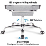 Swivel modern recliner chair with 360-degree rolling wheels for smooth mobility and comfort.