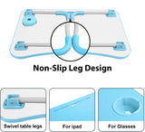 Table for laptop with non-slip leg design and swivel table legs, offering stability and flexibility.