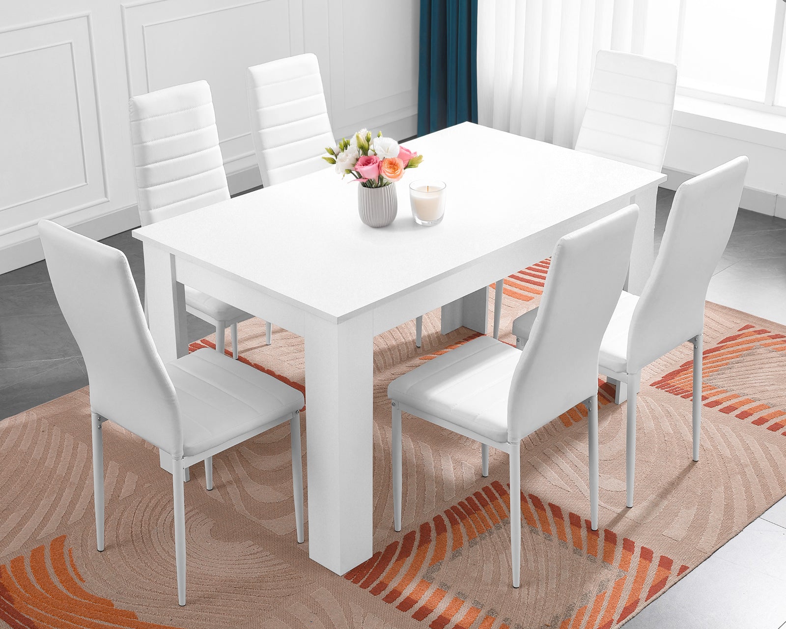 white dining table