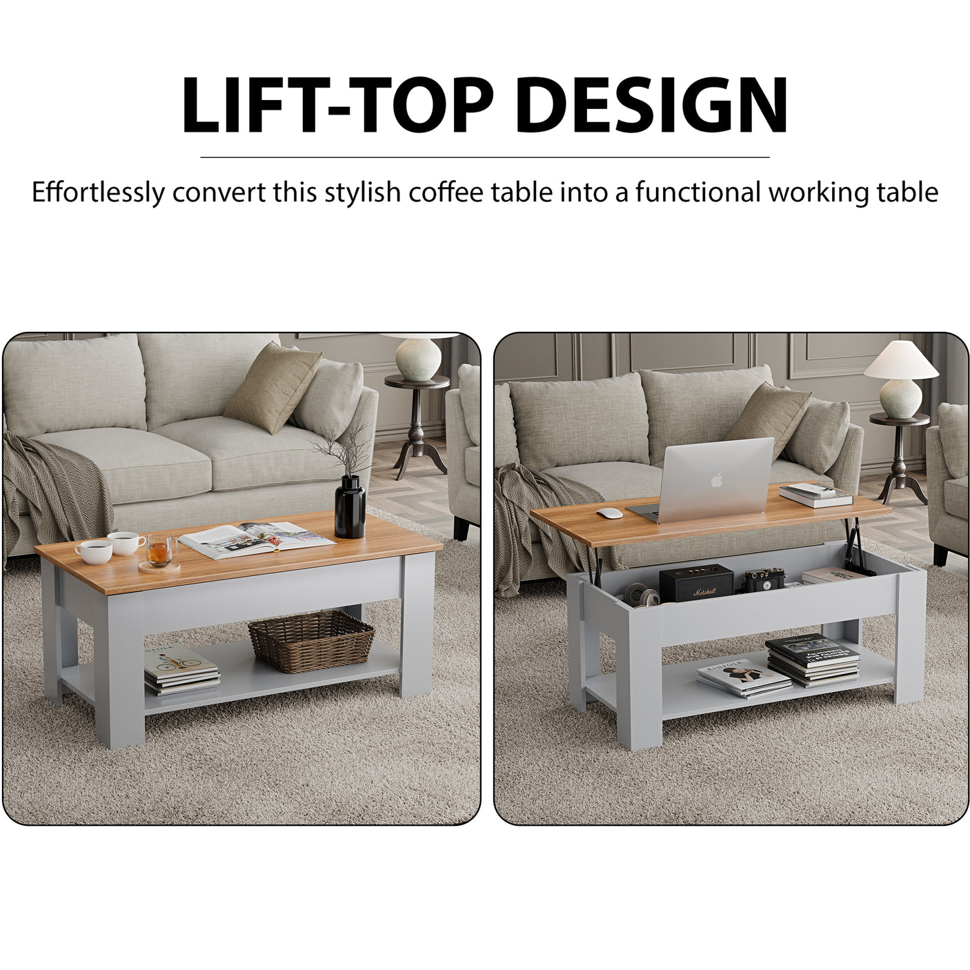Blisswood Lift-Top Coffee Table With Storage