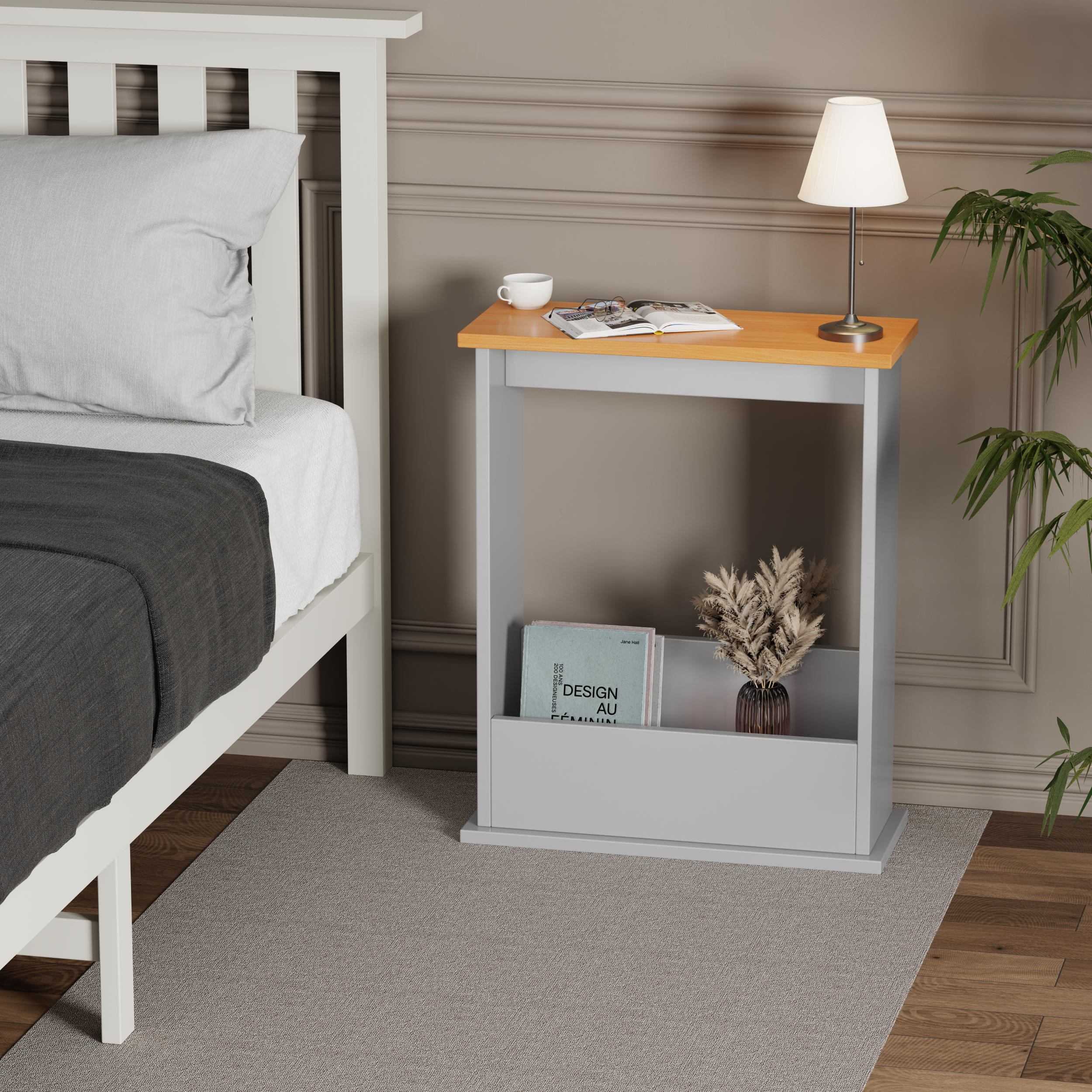 Tall narrow side table UK – perfect for tight spaces, combining function and style.