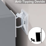 Anti-tipping safety device for grey Blisswood bookcase, ensuring stability and child safety.