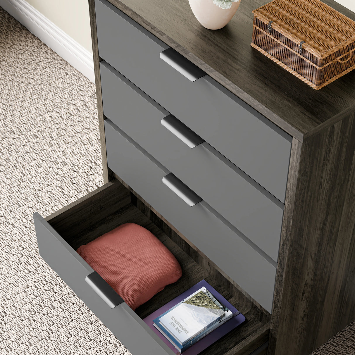 Skova 4 Drawer Chest of Drawers - Deep Chester Drawers