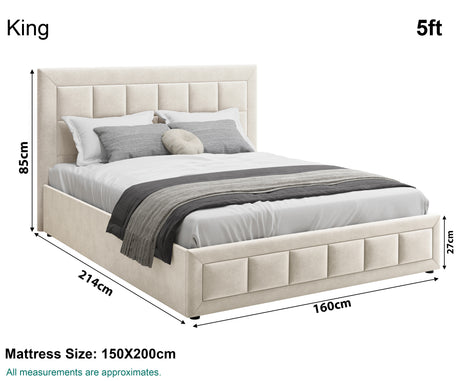 king size beds frame ottoman, 214cm x 85cm x 160cm, with storage and comfort.