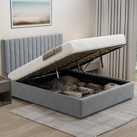 King size bed with ottoman storage, offering hidden space for a clutter-free room.