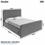 [Grey | Double] Bed dimensions: frame 148W x 203L x 120H cm, footboard H62cm, & mattress base H35cm for 135 x 190cm mattress