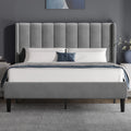 Vertical Line Velvet Upholstered Bed Frame Double & King Sizes