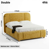 [Double | Yellow] Dimensions diagram showing 173cm width and 213cm length with 117.5cm headboard height