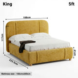 [King | Yellow] Dimensions diagram showing 188cm width and 223.5cm length with 117cm headboard height