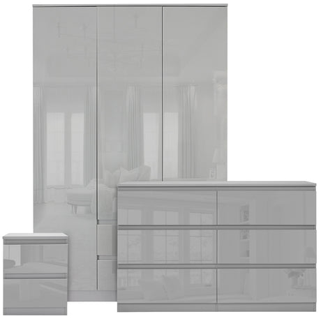 Wardrobe and drawer sets grey modern design for organized and stylish bedroom storage