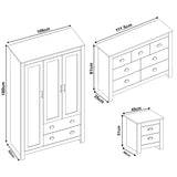 Shaker Wardrobe And Chest of Drawers - 3 Piece Bedroom Set