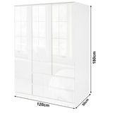 Wardrobe sale: White wardrobe with detailed dimensions for a perfect fit in your home.