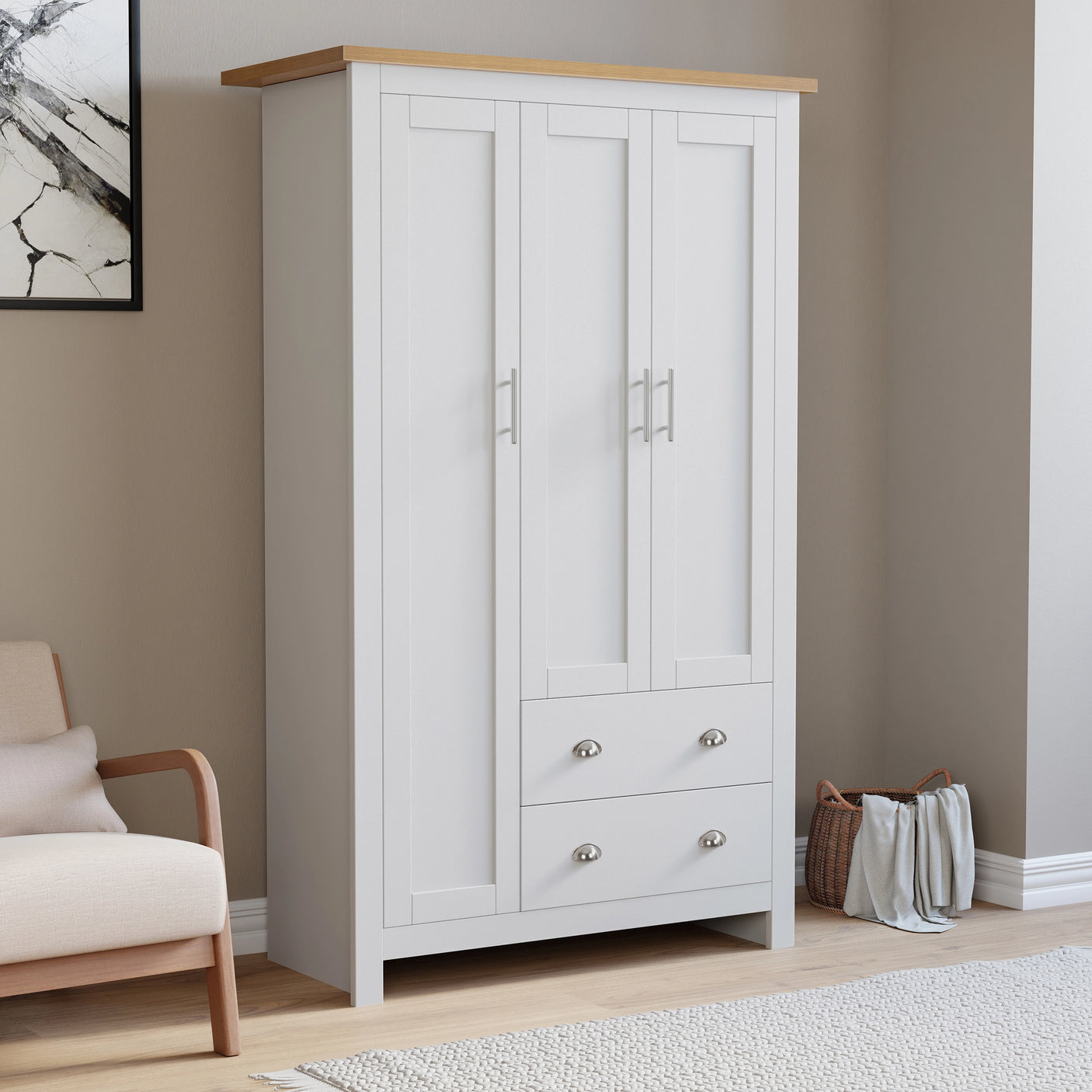 Shaker 4 Piece Bedroom Set - Wardrobe and Chest of Drawers