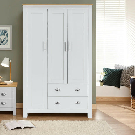 wardrobes white with handles, offering stylish storage solutions for your bedroom.