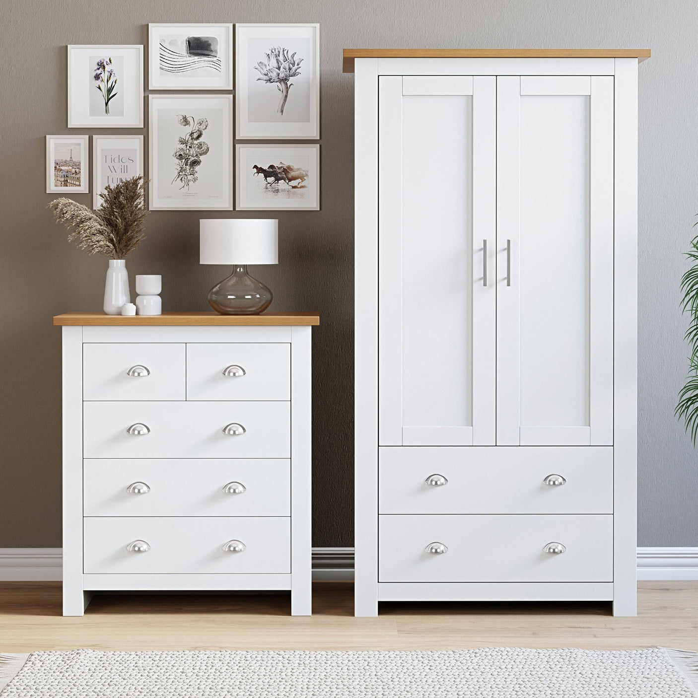 Stylish wardrobes with chest of drawers for organized bedroom storage.