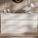 High Gloss Large 6 Drawer Chest of Drawers in white with a sleek modern design, perfect for bedroom storage and contemporary interiors.