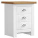 White bedside table UK with handles, offering a sleek and functional design for your bedroom.