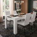 White & Black Gloss 4-6 Seater Dining Table and Chairs Set