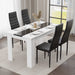 White & Black Gloss 4-6 Seater Dining Table and Chairs Set