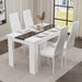 White & Black Gloss 4-6 Seater Dining Table and Chairs Set