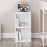Blisswood 2 shelf bookcase in white, compact narrow design ideal for home office or study room organization.