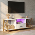 Calvera White LED TV Stand with Storage for TVs up to 55" 140cm