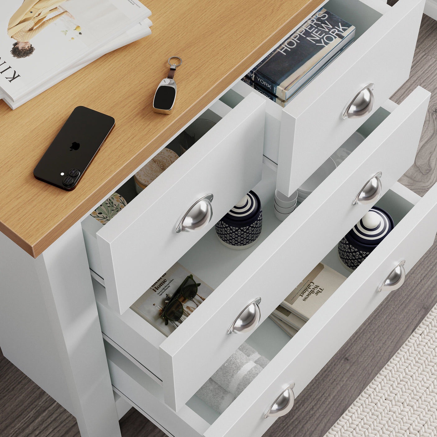 Shaker 4 Piece Bedroom Set - Wardrobe and Chest of Drawers