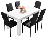 White dining chairs set of 6, designed for style and comfort in your dining area.