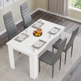 White Dining Table Set with 4 and 6 Padded Chairs