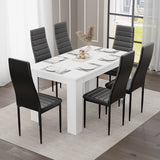 White Dining Table Set with 4 and 6 Padded Chairs