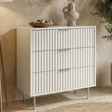 Flutrina Painted 3 Drawer Chest of Drawers with Metal Legs