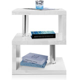 White gloss side table, ideal as a stylish sofa end table to complement any living space.