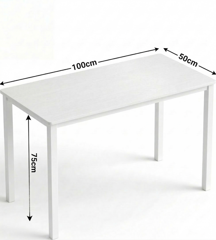 [100 x 50 cm] Home Office Desk 100cm annotated dimensions diagram showing 100cm width, 50cm depth, and 75cm height on white background