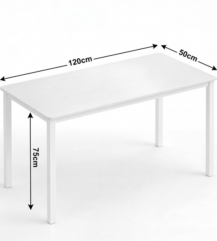 [120 x 50 cm] Home Office Desk 120cm annotated dimensions diagram showing 120cm width, 50cm depth, and 75cm height on white background