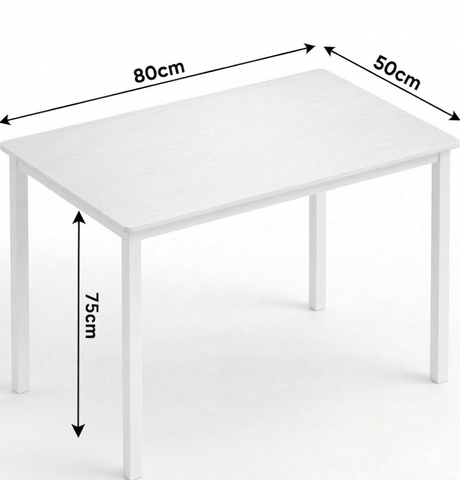 [80 x 50 cm] Home Office Desk annotated dimensions diagram showing 80cm width, 50cm depth, and 75cm height on white background