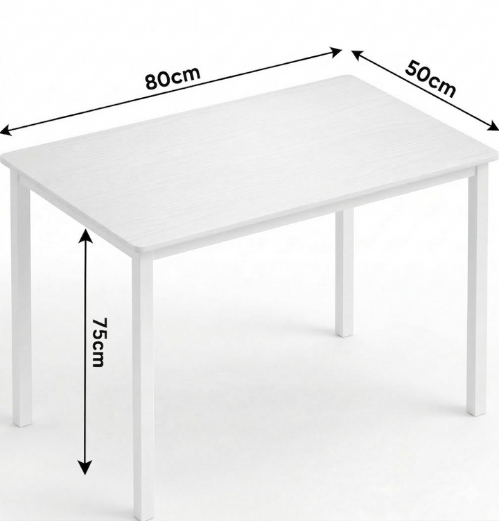 [80 x 50 cm] Home Office Desk annotated dimensions diagram showing 80cm width, 50cm depth, and 75cm height on white background
